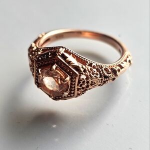 beautiful sterling silver rose gold plated ring